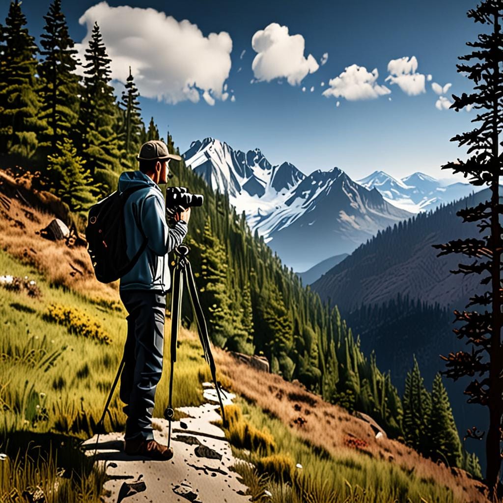 wildlife observer mountain landscape