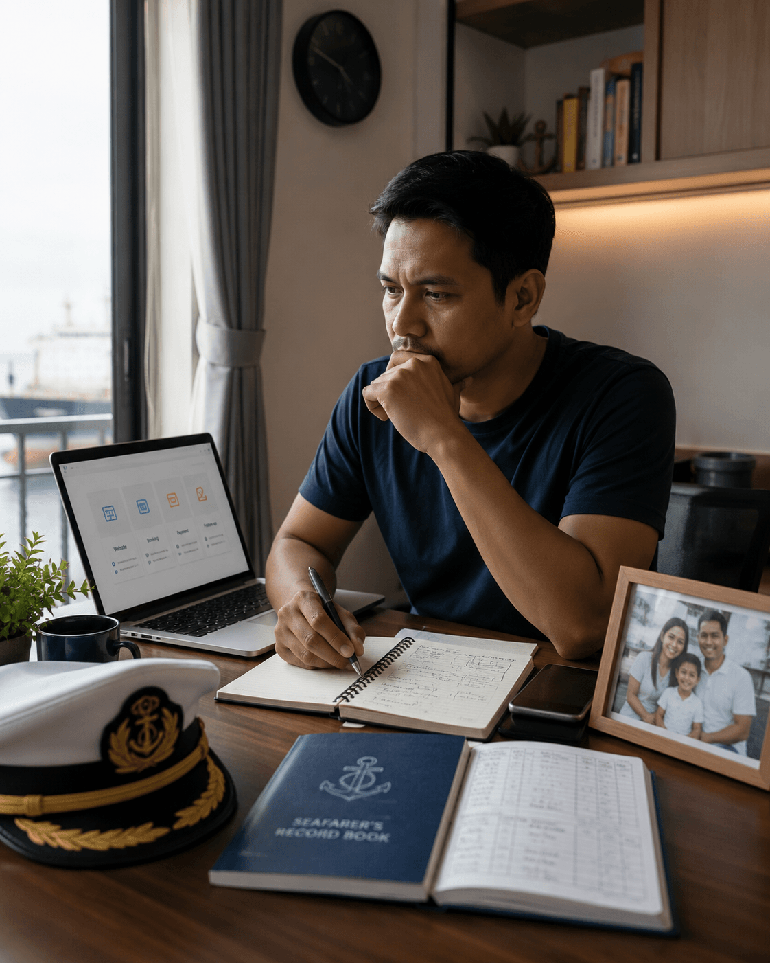 Filipino seafarer planning land-based digital skill