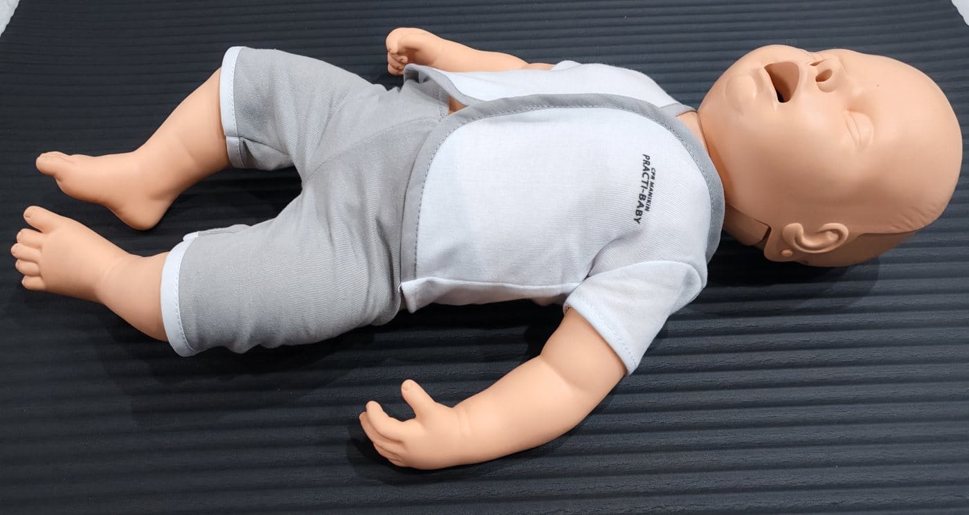 Infant training manikin used for baby first aid practice