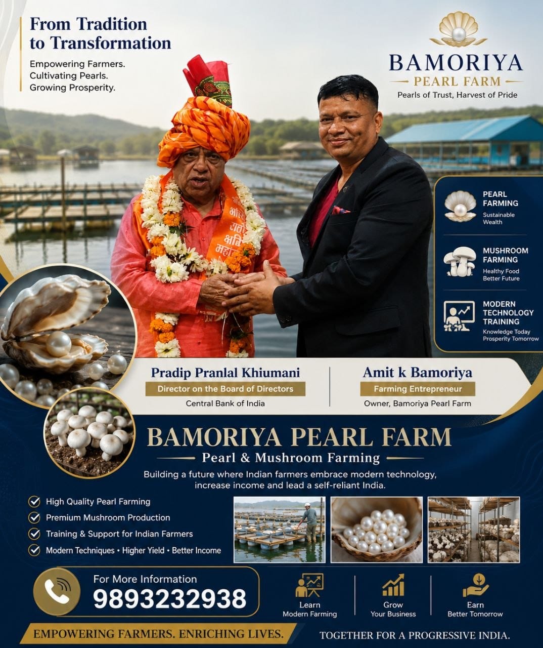 Hitech Kisani Amit Bamoriya Pearl and Mushroom Farming