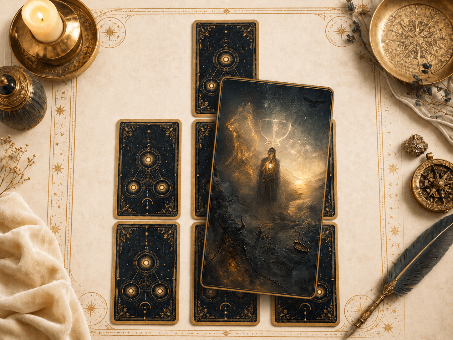 Teller’s Tarot Transmission plus Visual Invocation framed symbolic artefact