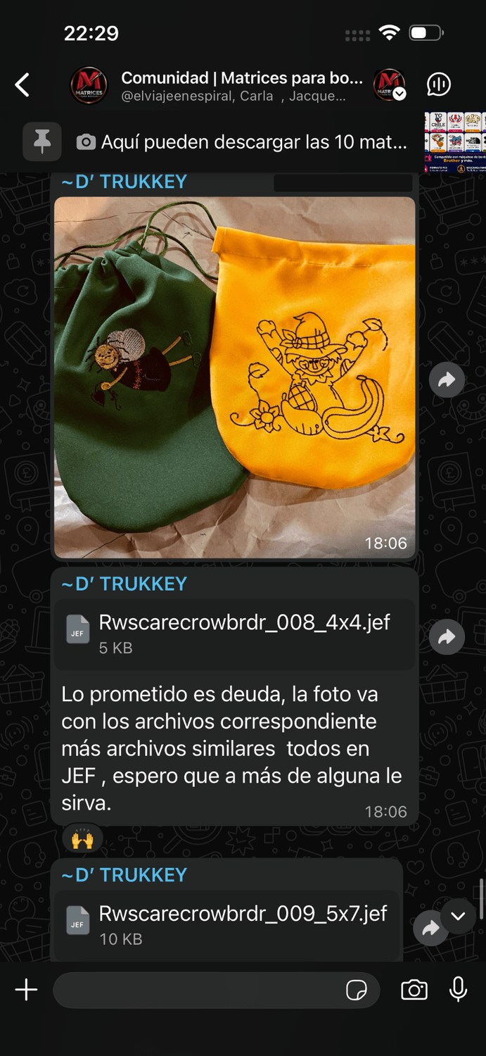 Archivos y trabajos terminados compartidos