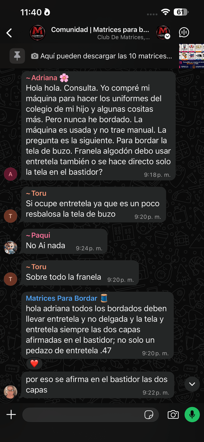 Dudas sobre entretela y tela de buzo