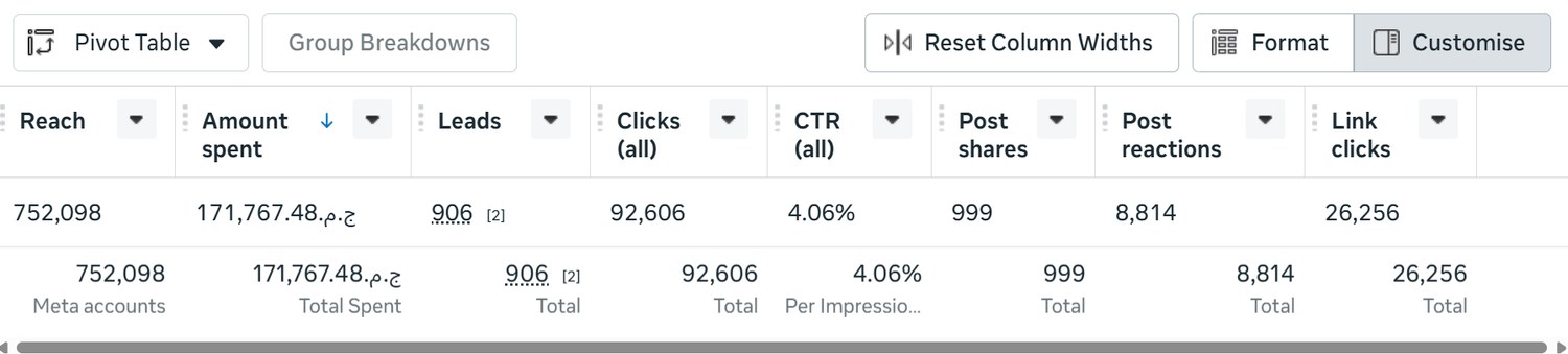 Campaign result screenshot - 906 Leads