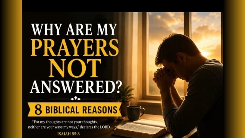A person praying alone in a quiet room with soft natural light shining through a window beside an open Bible.