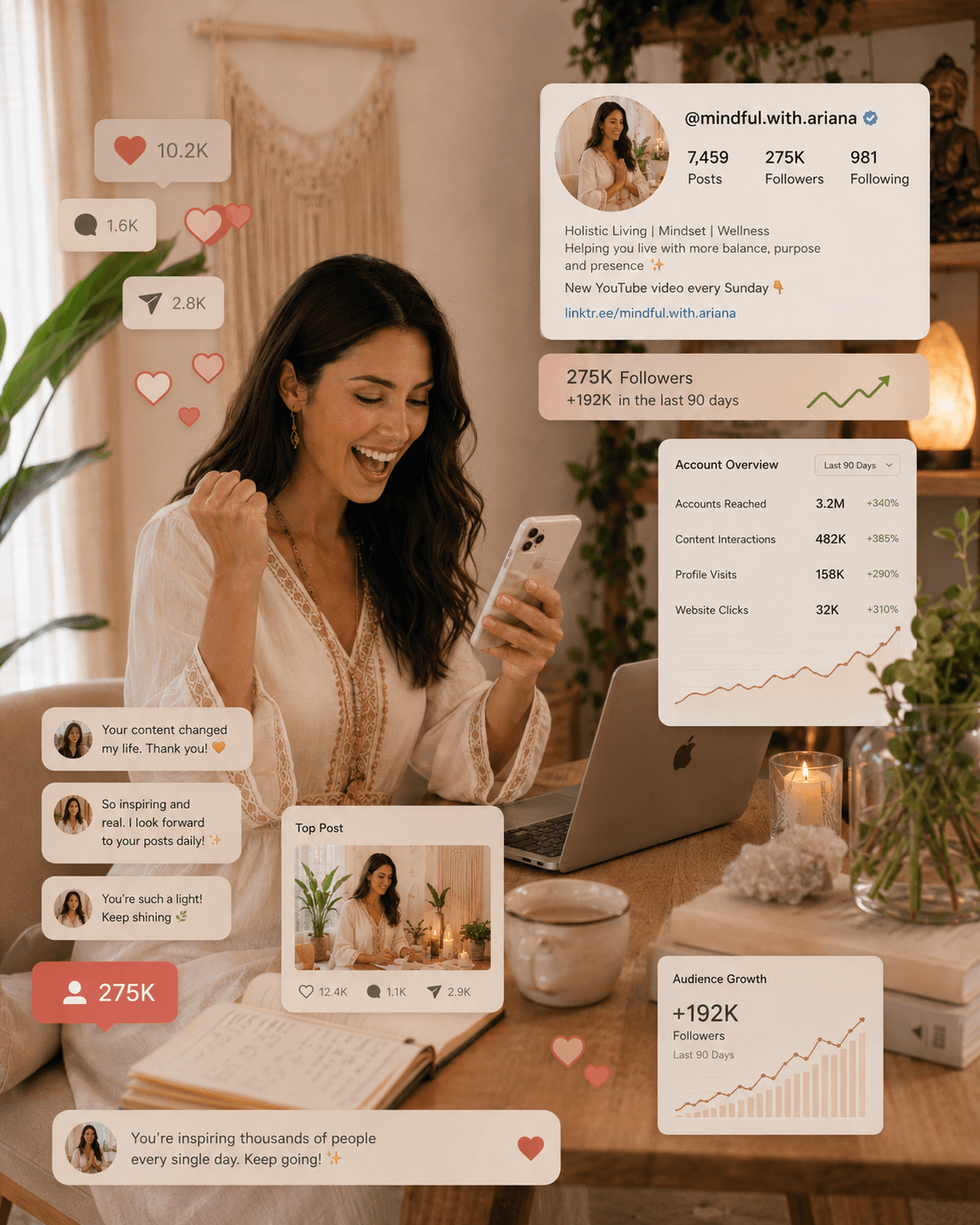 Celebrando el éxito en redes sociales en el tercer bloque del reto