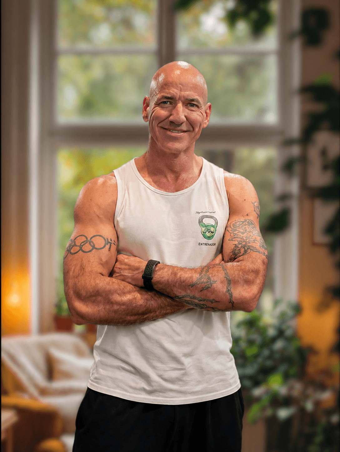 Rafa en un entorno doméstico con fondo desenfocado