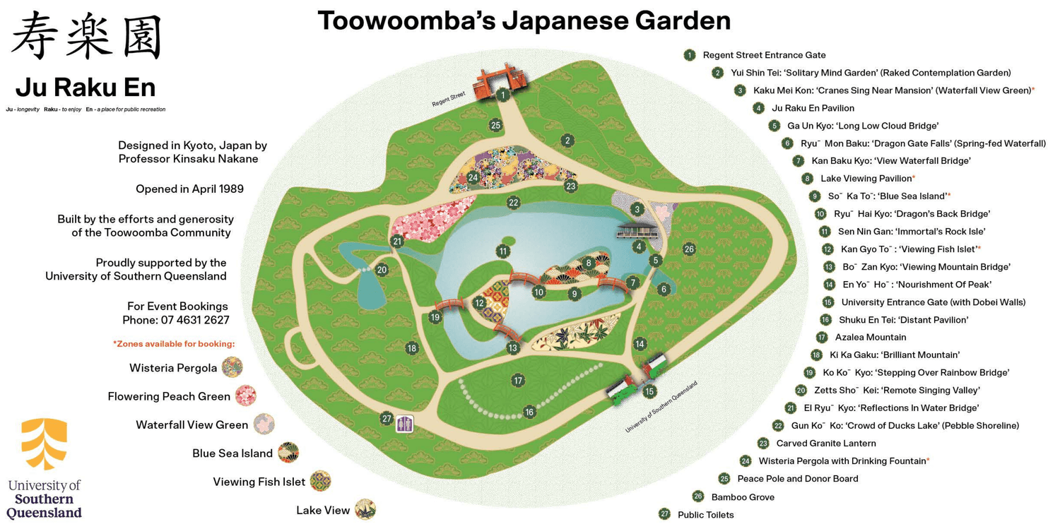 Toowoomba Japanese Garden Map
