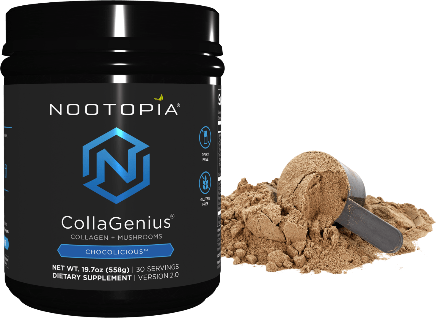 CollaGenius by Nootopia - Collagen and mushroom formula, Chocolicious flavour