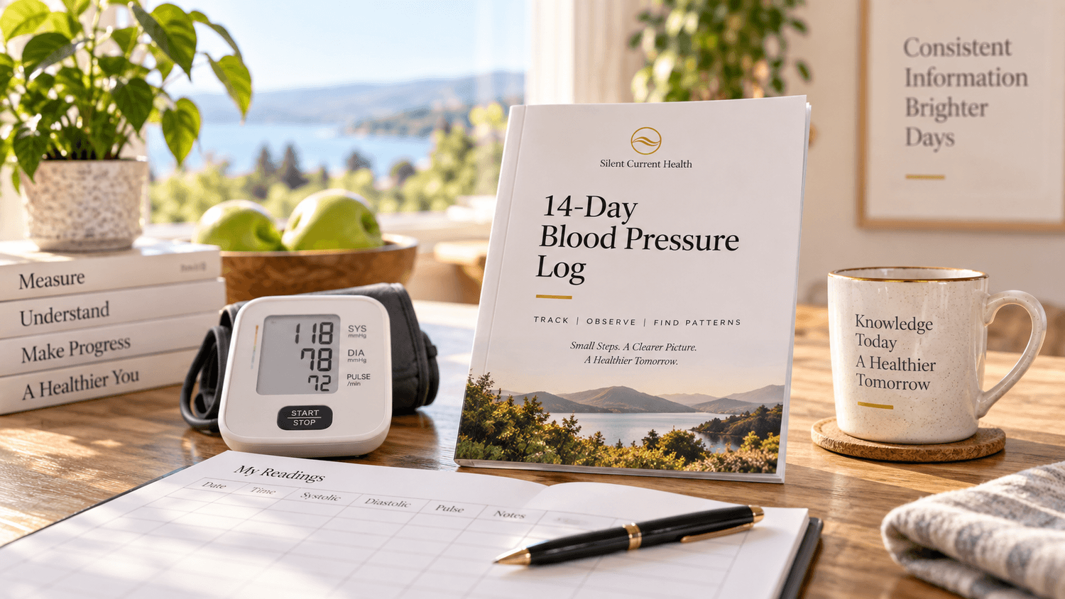 Home blood pressure monitor and tracking log
