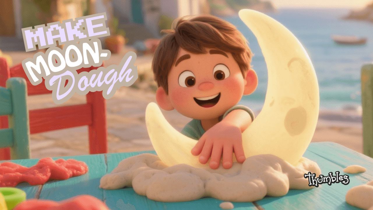 Moon dough sensory play for toddlers