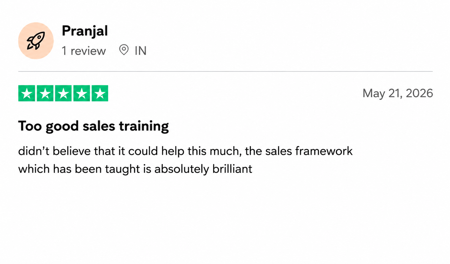 Client testimonial