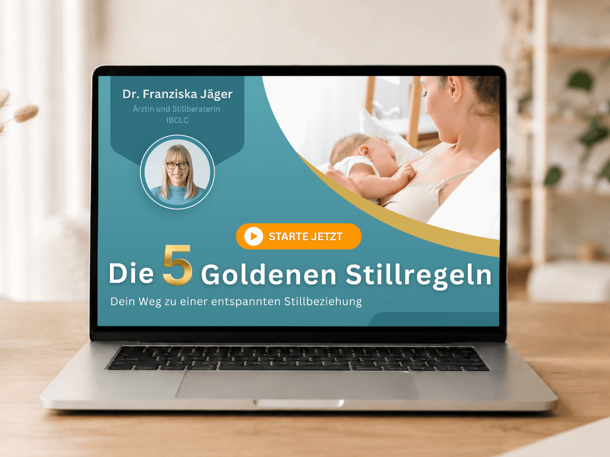 Laptop mit dem kostenlosen Stillkurs „Die fünf goldenen Stillregeln“