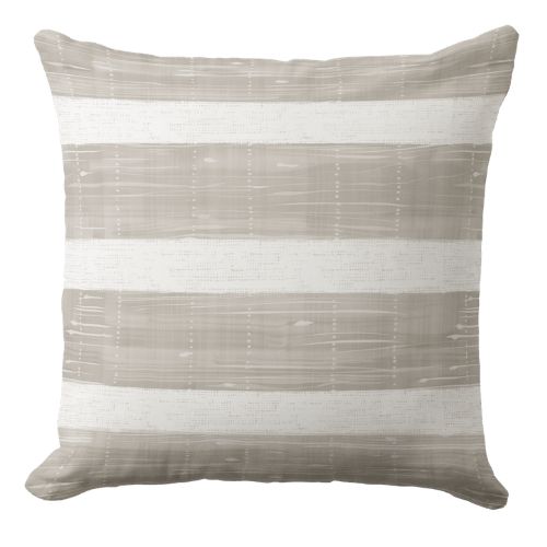 a decorative blue throw pillow featuring a Hamptons style ornate pattern in indigo blue and white.