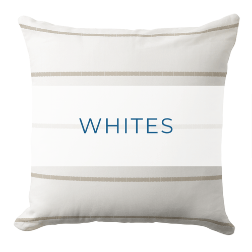 A blue throw pillow in a muted blue hue in a coastal style.