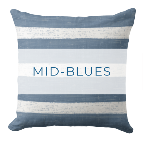 A muted indigo/navy blue throw pillow in a modern style.