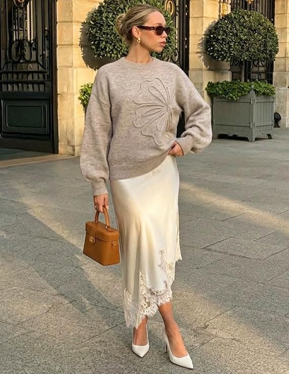 Oversized Floral Cute Sweater for fall