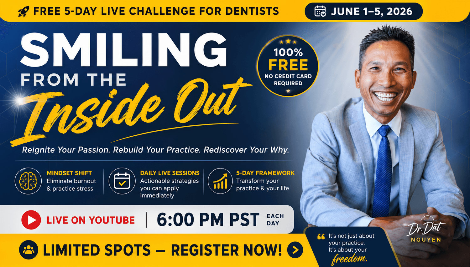 Smiling From the Inside Out — Free 5-Day Live Challenge for Dentists