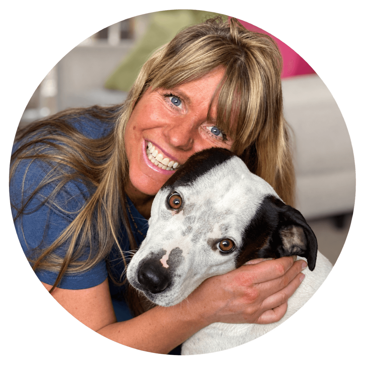 Sharon Bolt with her rescue dog Denzil