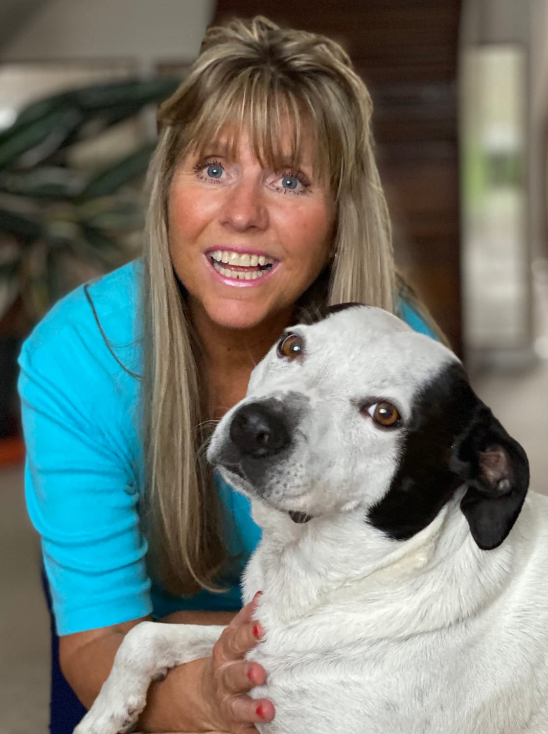Sharon Bolt and her rescue dog