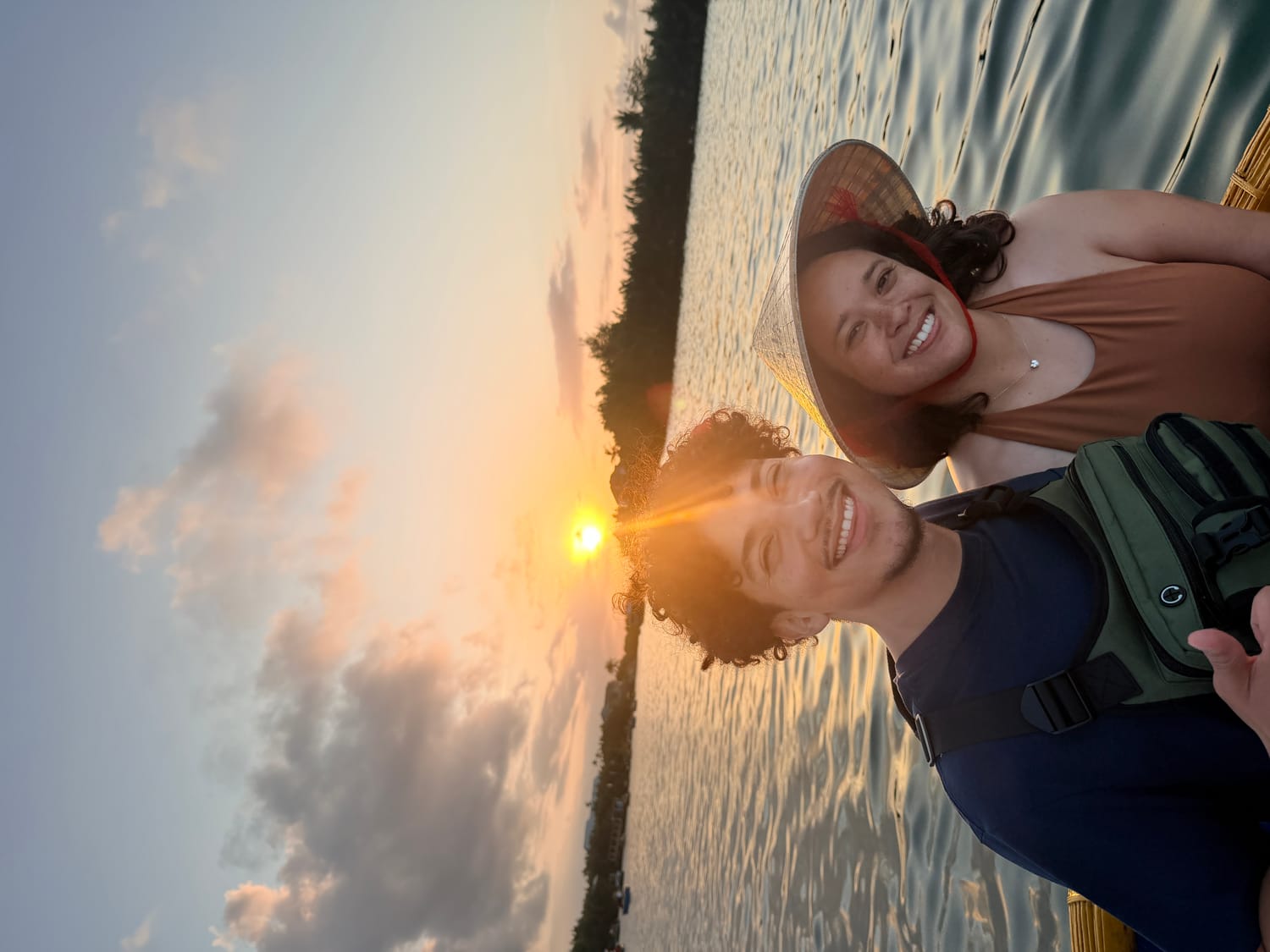 Ixchel and Juan at sunset in Hoi An, Vietnam