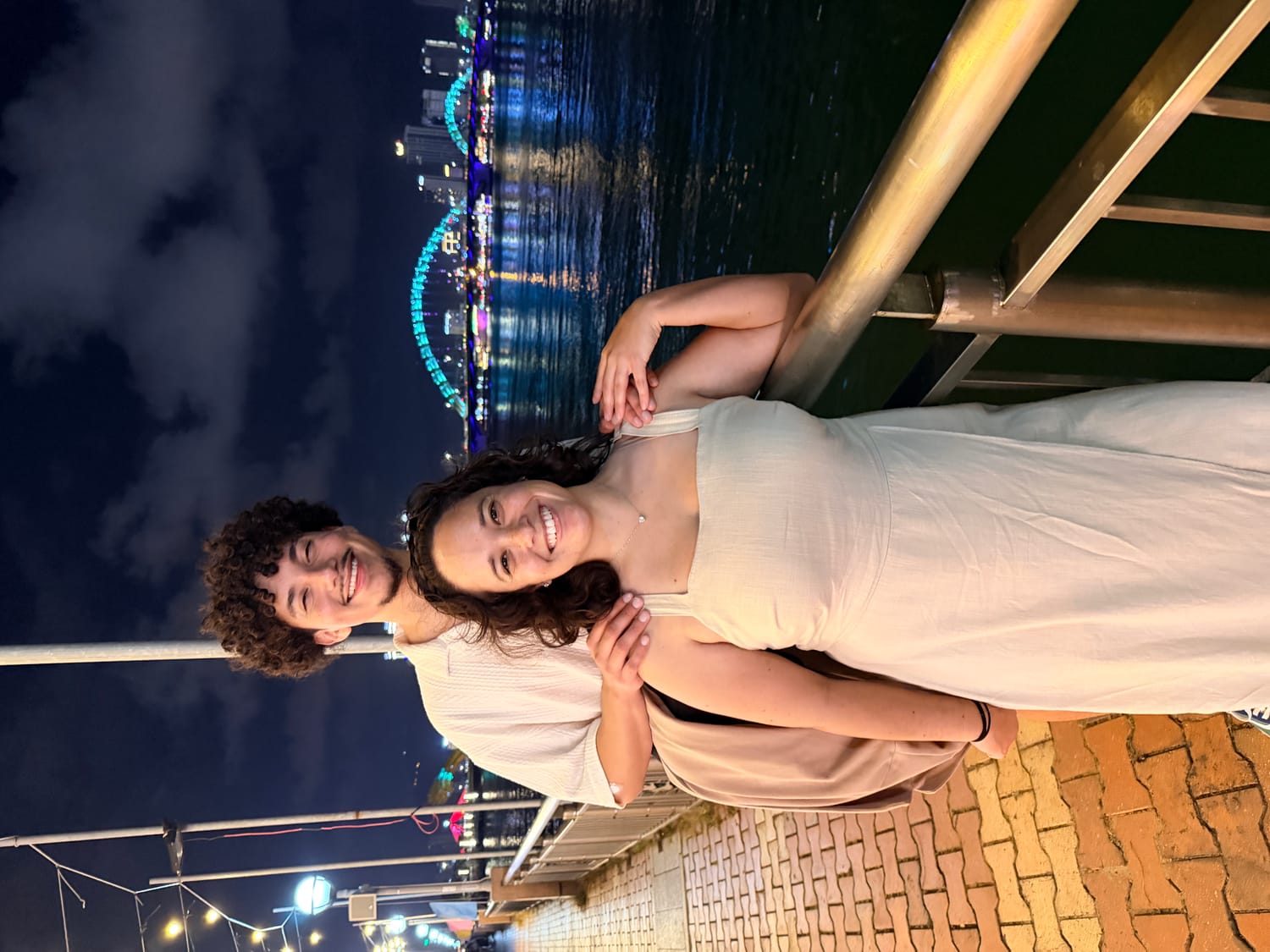 Ixchel and Juan near Dragon Bridge in Da Nang, Vietnam