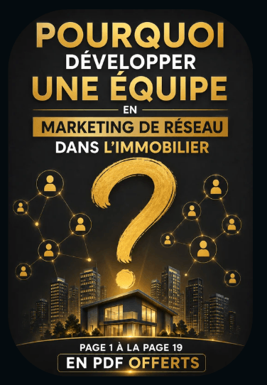 Cette image présente les pages 1 à 19 du livre Les 15 lois du MLM immobilier, écrit par Christophe Bouquet. Cette première partie aborde la question : « Pourquoi développer une équipe en marketing de réseau dans l’immobilier ? » Le visiteur peut télécharger gratuitement ce contenu au format PDF ou audio.