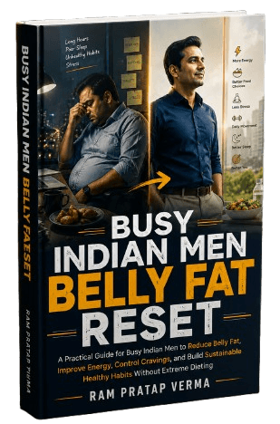 Busy Indian Men Belly Fat Reset book mockup