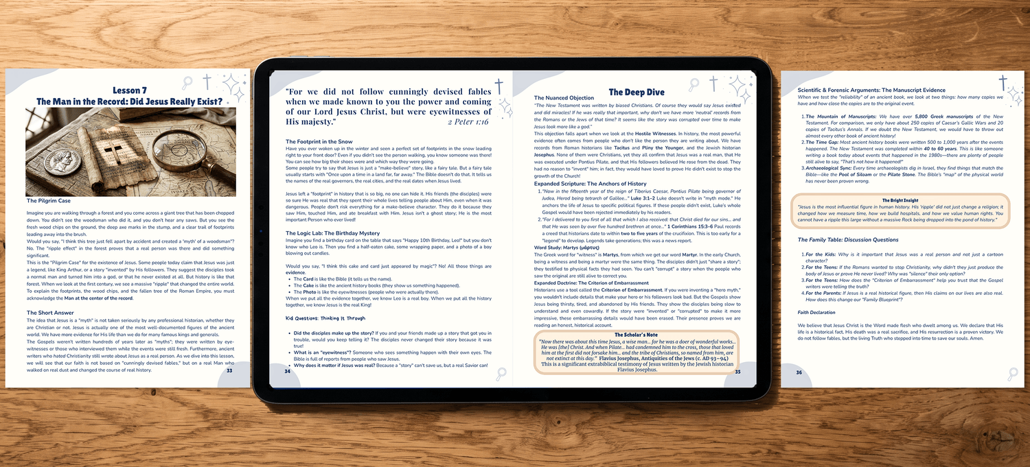 Apologetics Sequential 4-Page Lesson 7 Interior Spread Preview