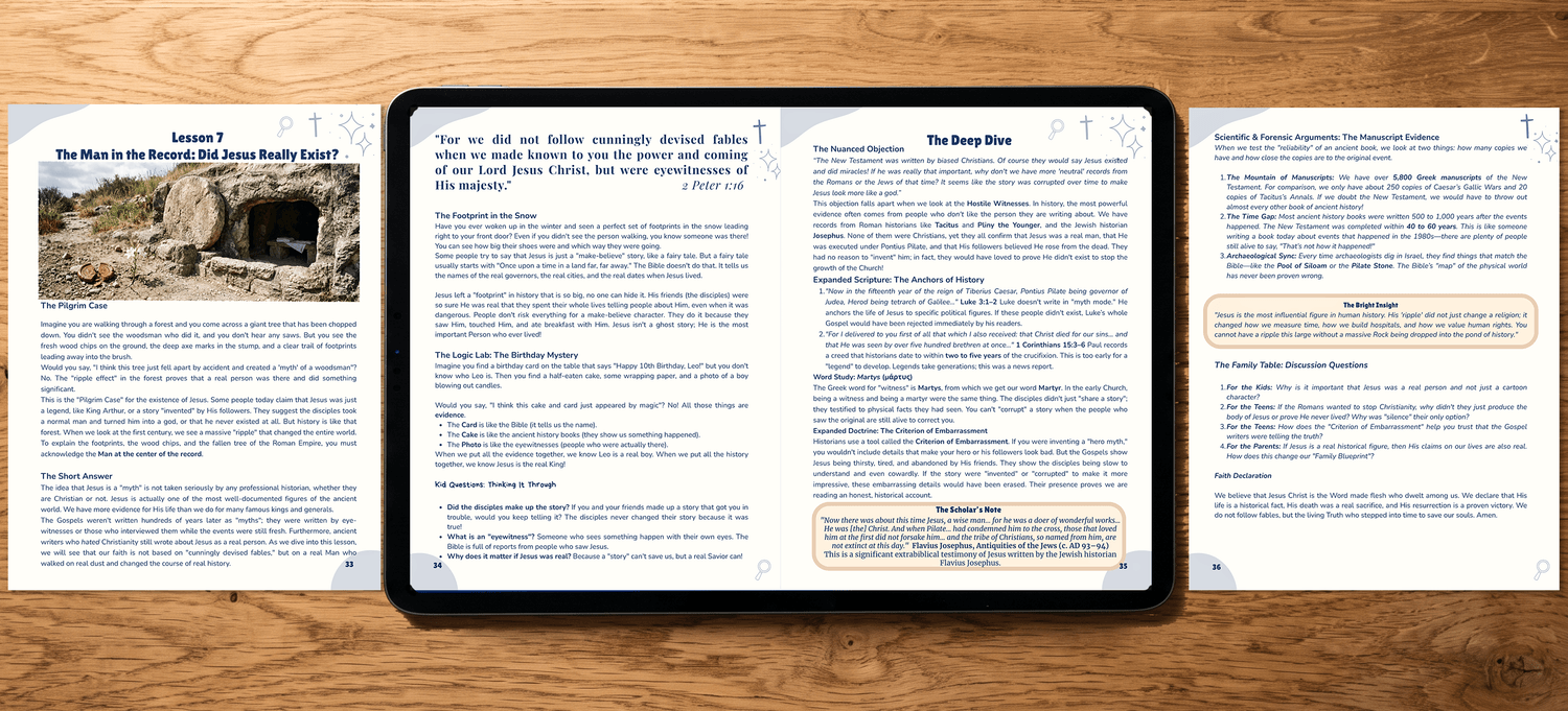 Apologetics 4-page lesson interior spread
