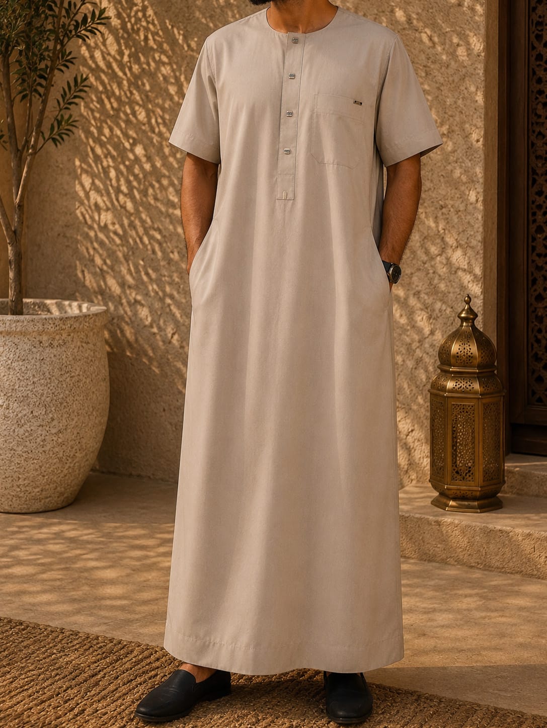 Qamis Sans Col