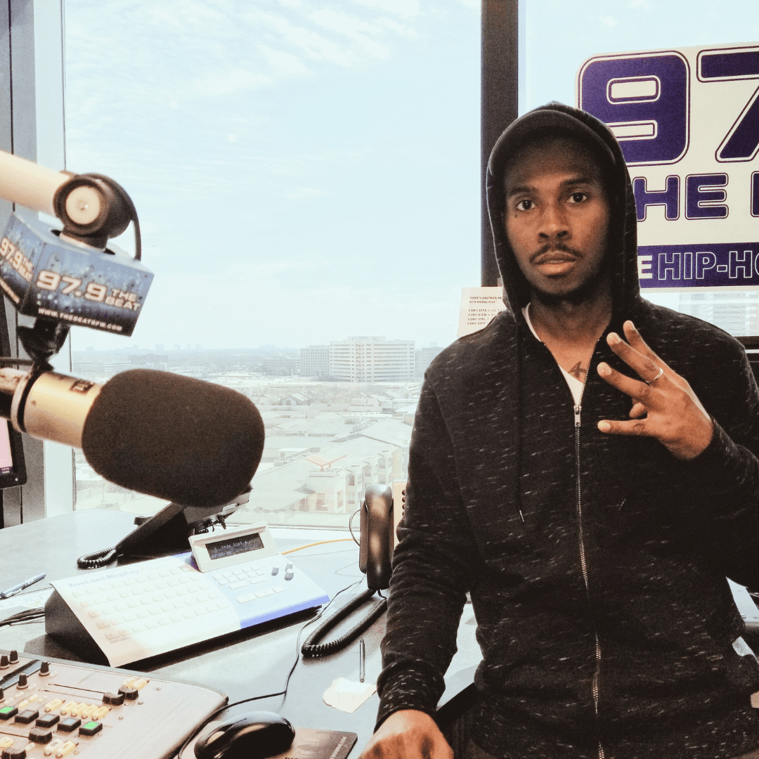 Naheem B. Houston (Saint Naheem) during his time at Dallas radio station 97.9 The Beat before becoming debt-free.