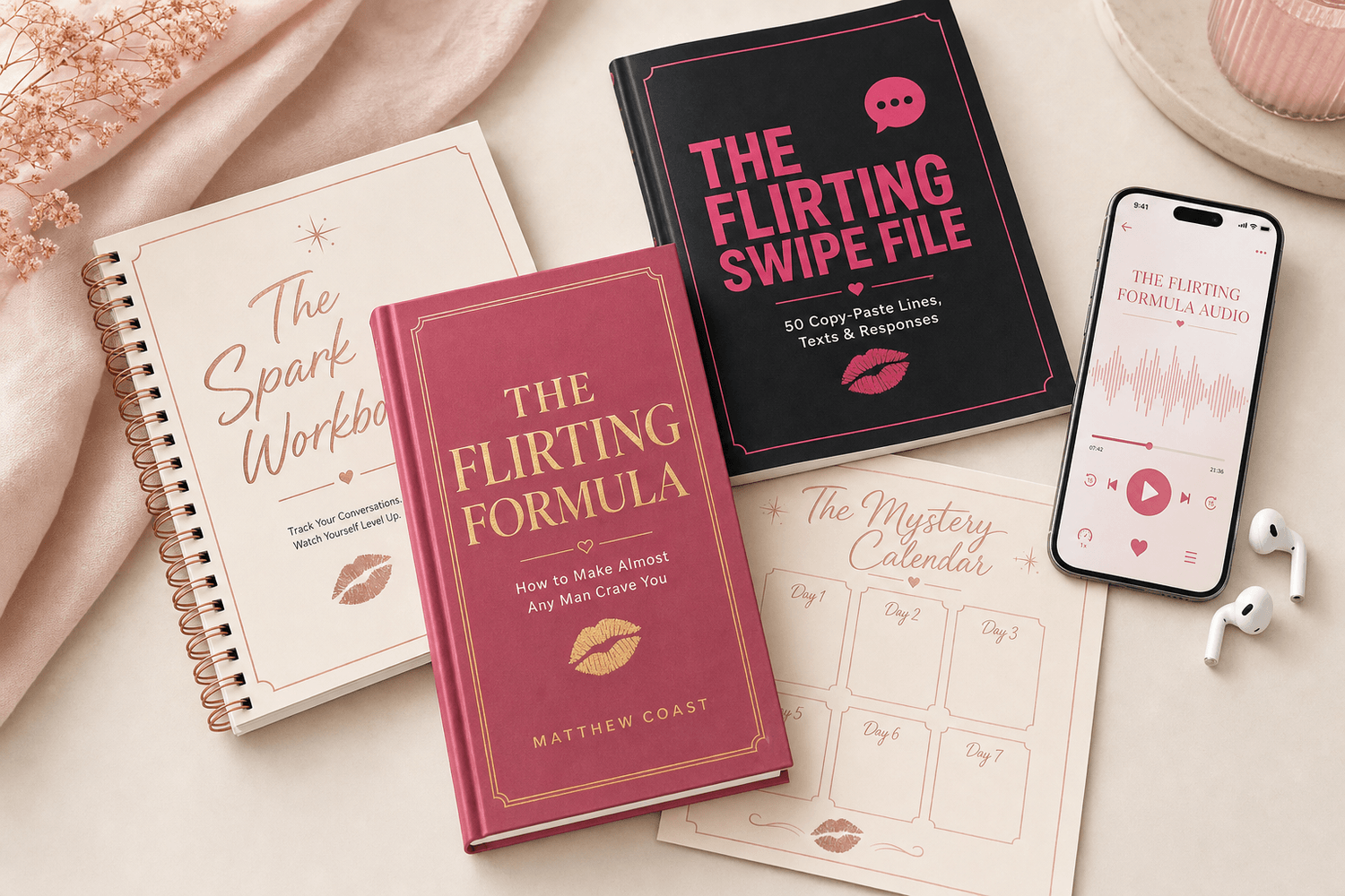 Everything inside The Flirting Formula Bundle