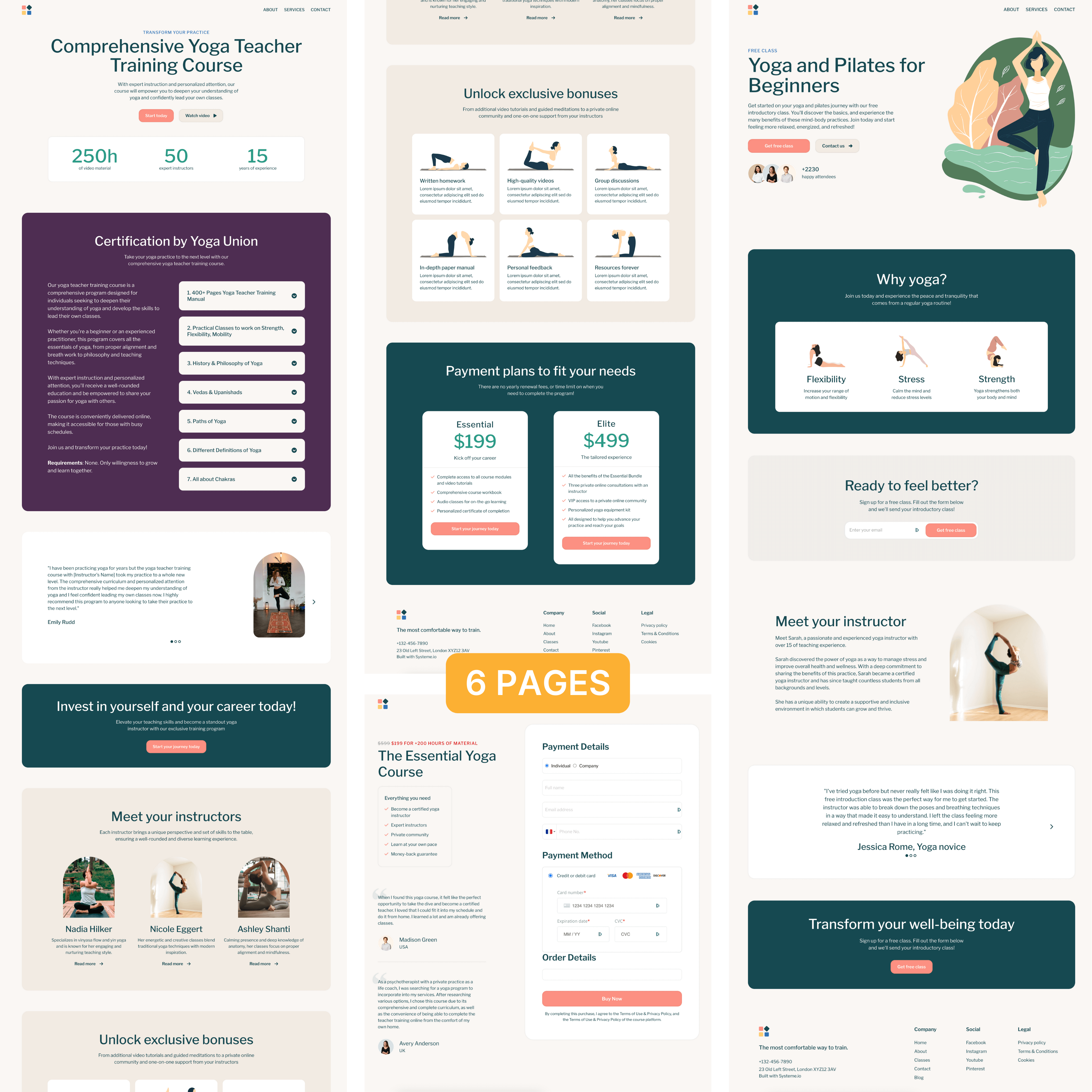 Free Systeme io Templates Yoga Website and Funnel