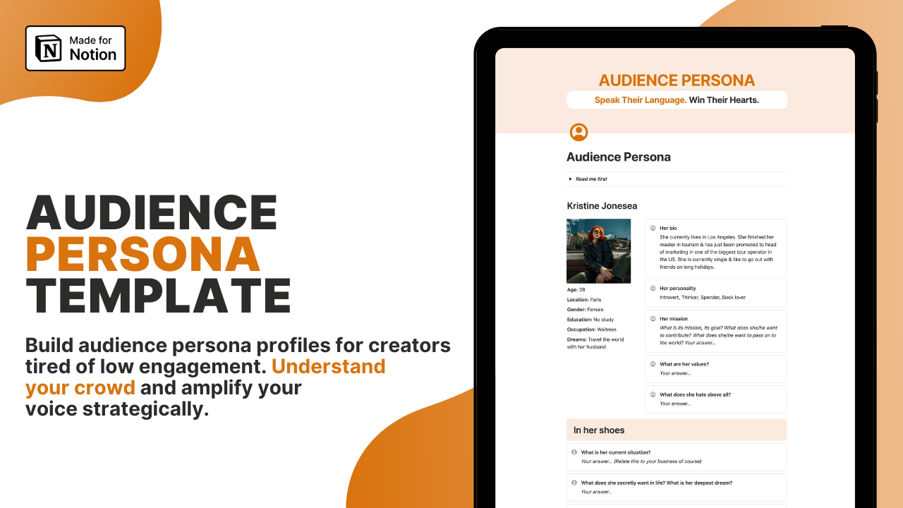Audience persona notion template