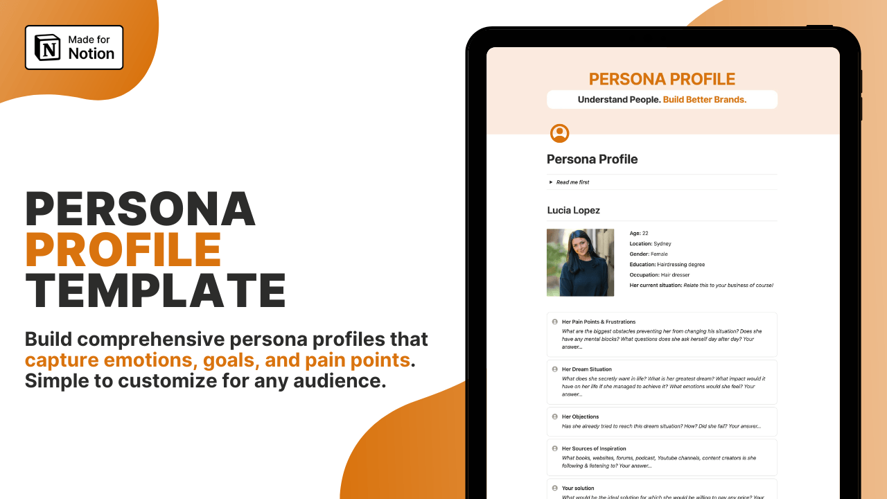 Persona profile template