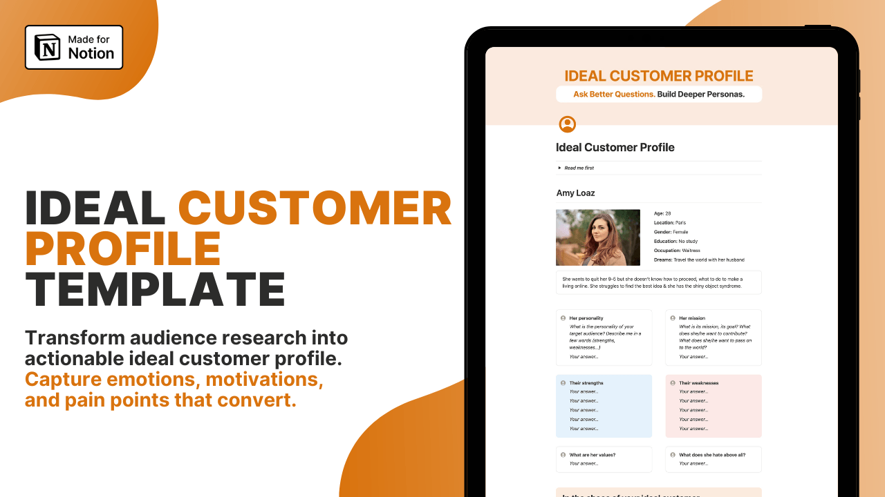 Ideal customer profil notion template 