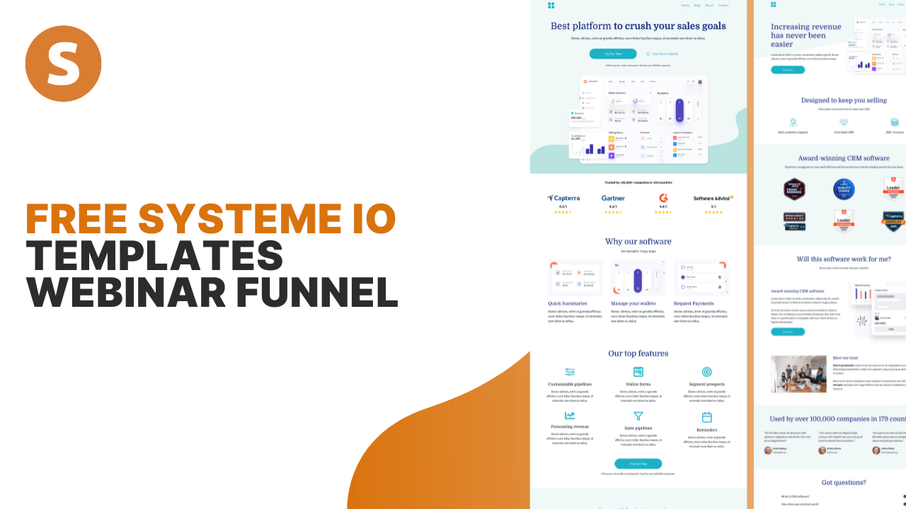 free systeme io templates webinar funnel