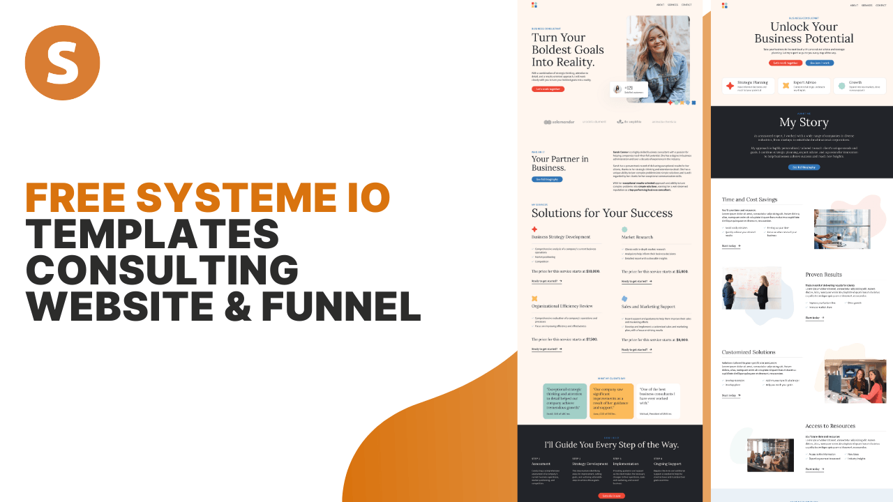 Free systeme io templates consulting website