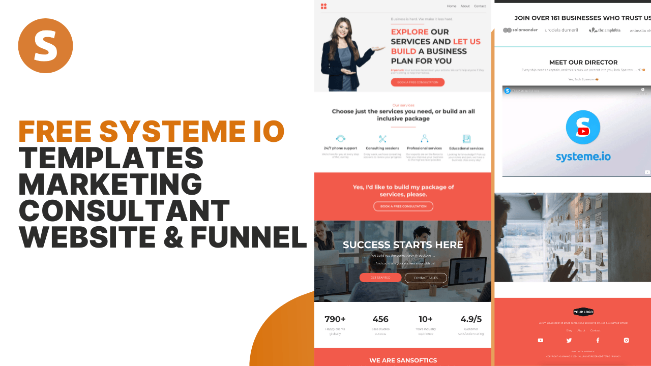 Free systeme io templates marketing consultant