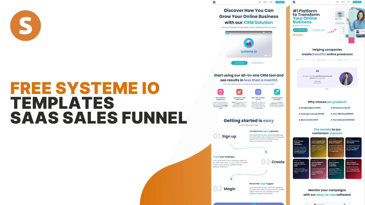 free systeme.io templates saas sales funnel