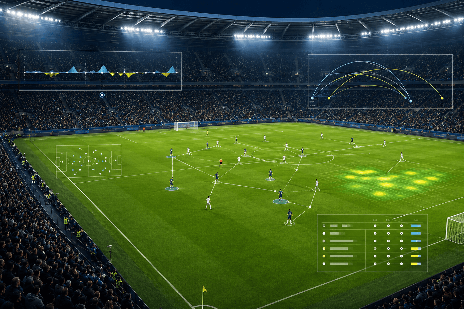 48-team Data and match technology illustration with groups and knockout structure