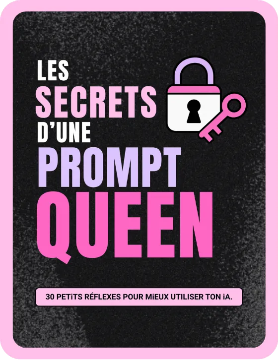 Les secrets d'une Prompt Queen, couverture illustrée avec cadenas et clé
