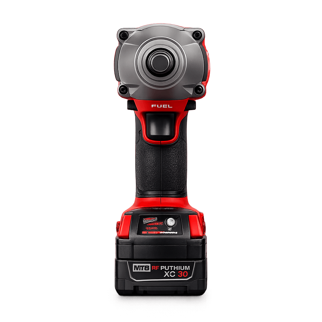 Milwaukee M18 FUEL impact wrench close-up Front view 