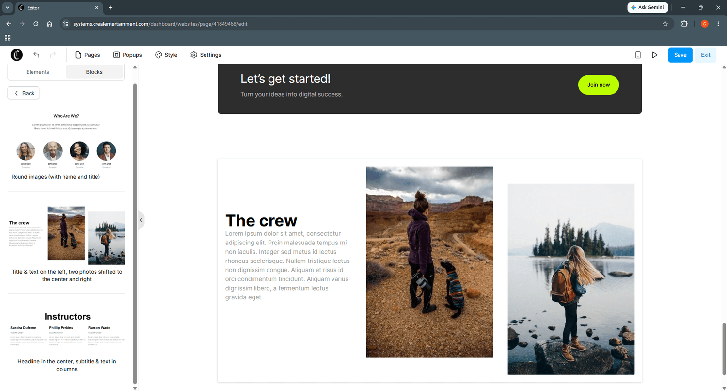 Platform preview screenshot