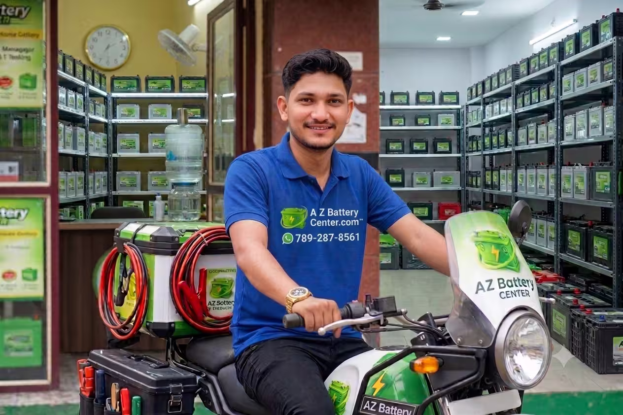 A Z Battery Center mechanic ready for roadside assistance
