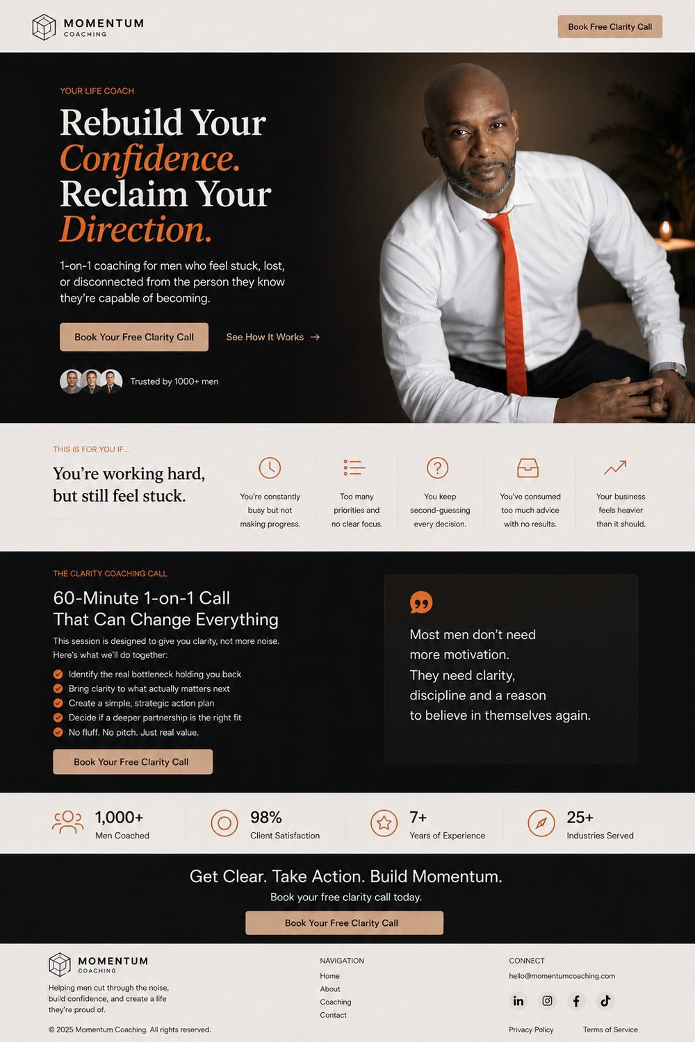 Landing page design example