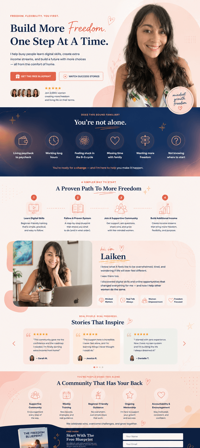 Landing page example