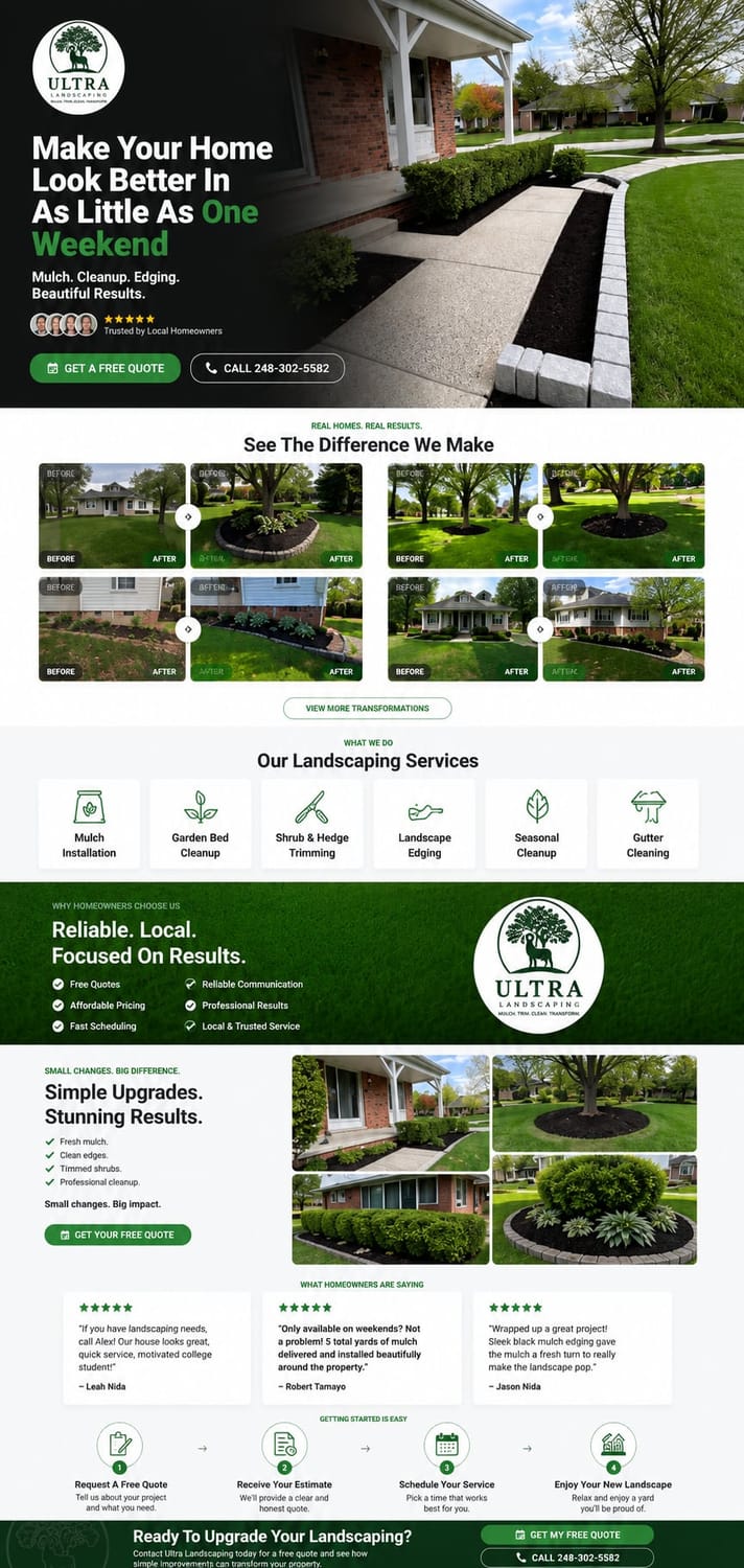 Landing page example