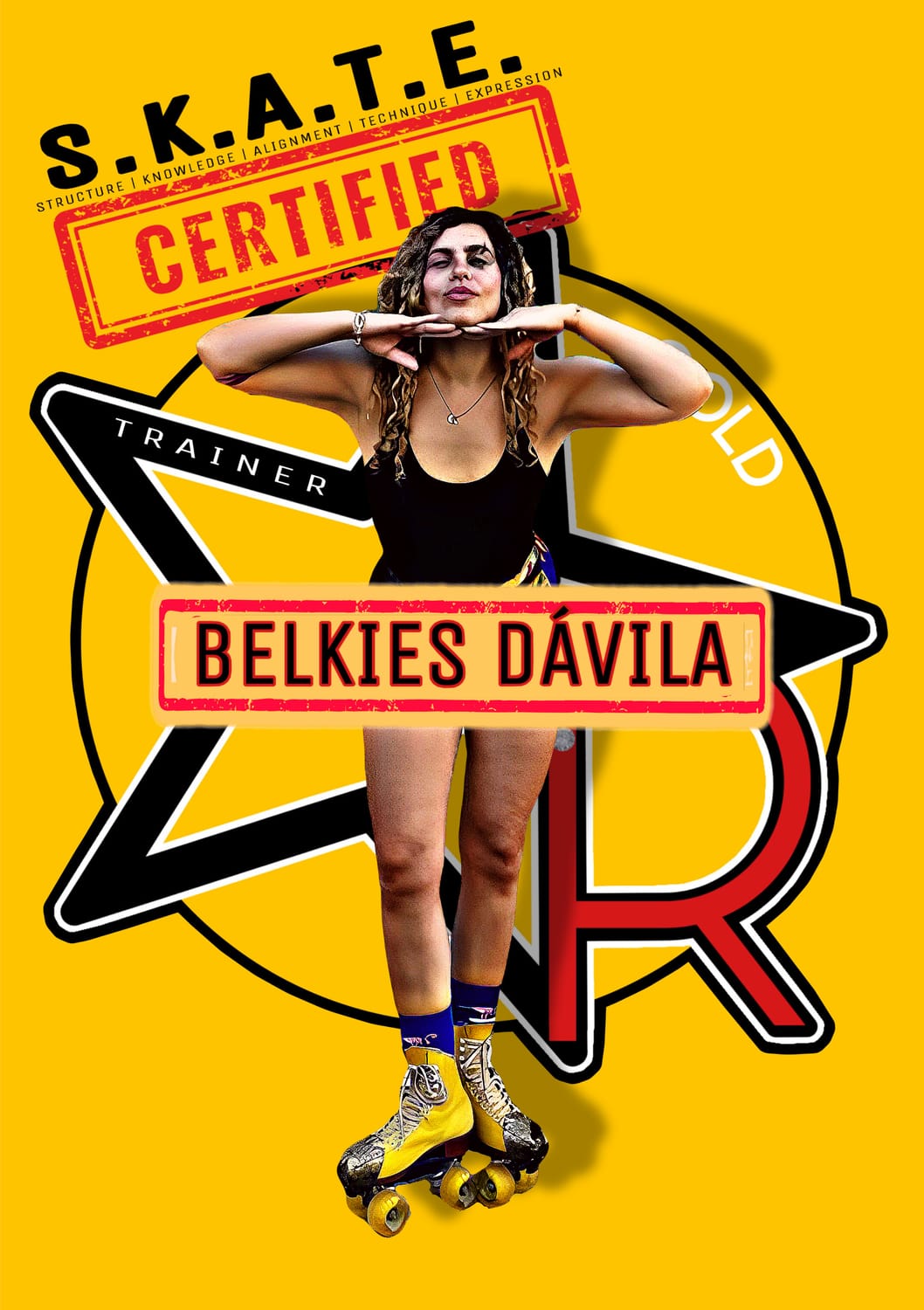 confident female skater portrait